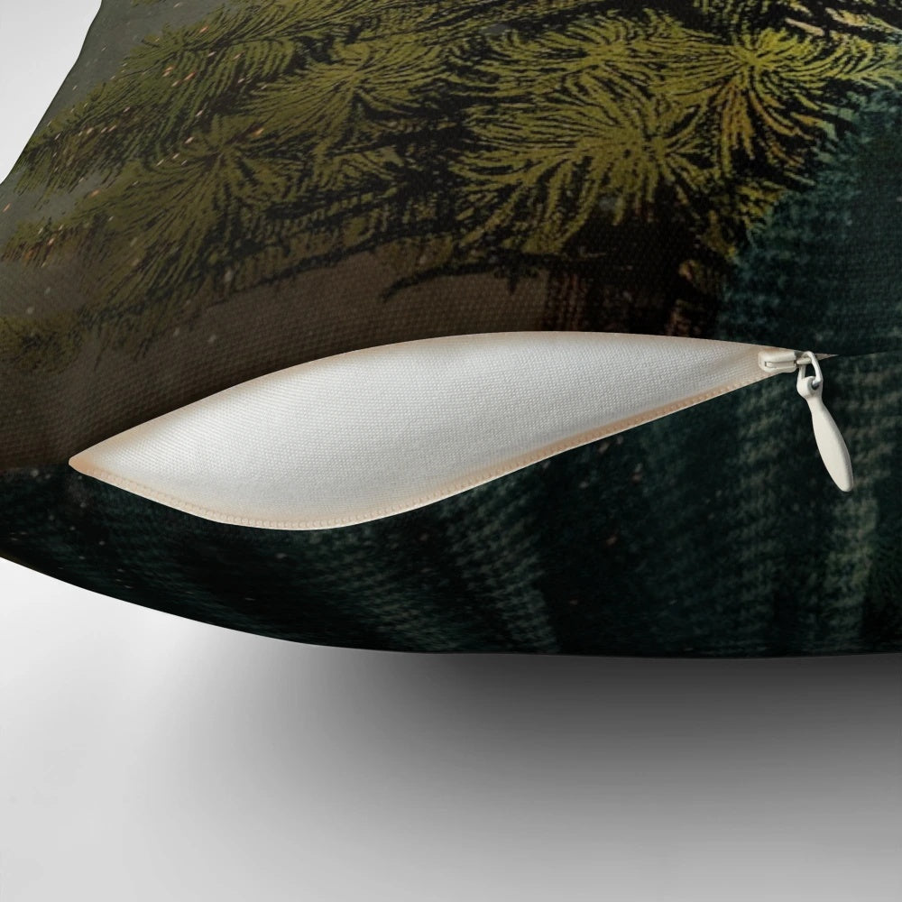 Der Tannenbaum Pillow featuring a green tree design in a Scandinavian-inspired style