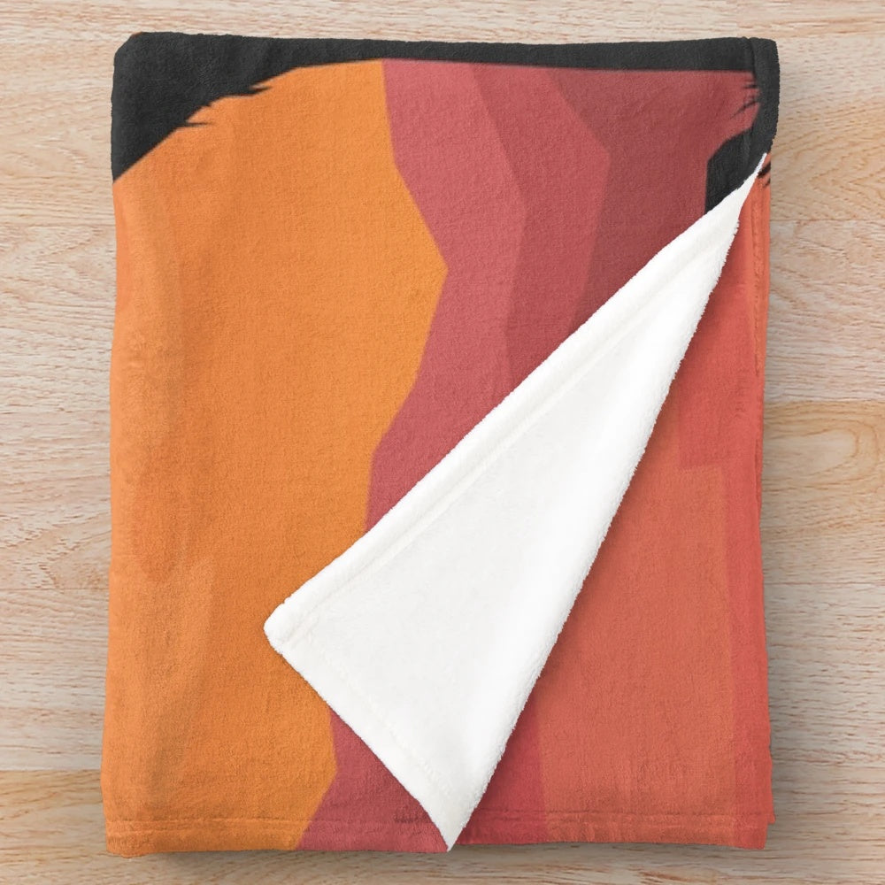 Joshua Tree National Park inspired plush blanket with desert landscape design