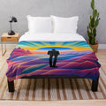 Desert Sunrise Plush Blanket with Boho and Southwest Inspired Patterns