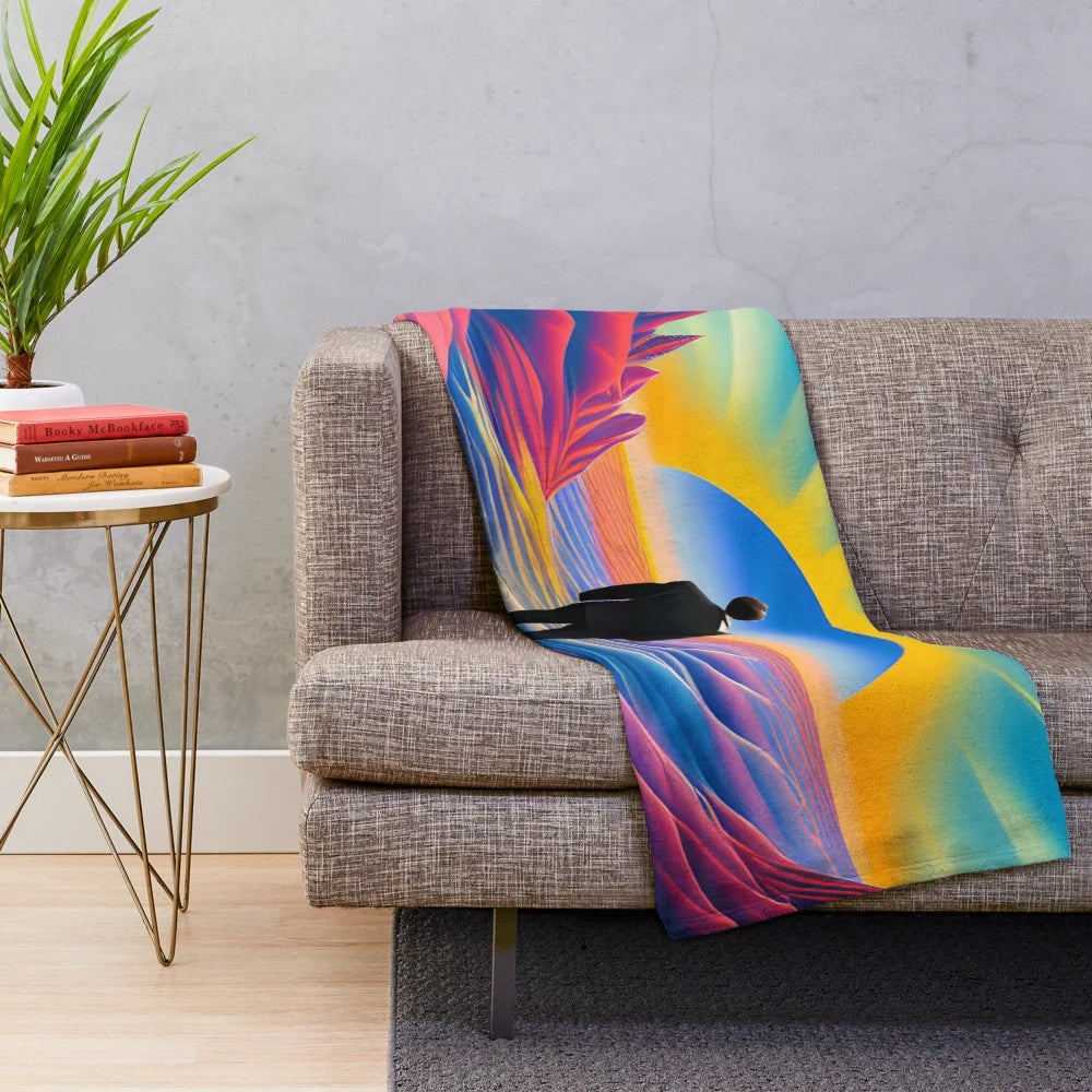 Desert Sunrise Plush Blanket with Boho and Southwest Inspired Patterns