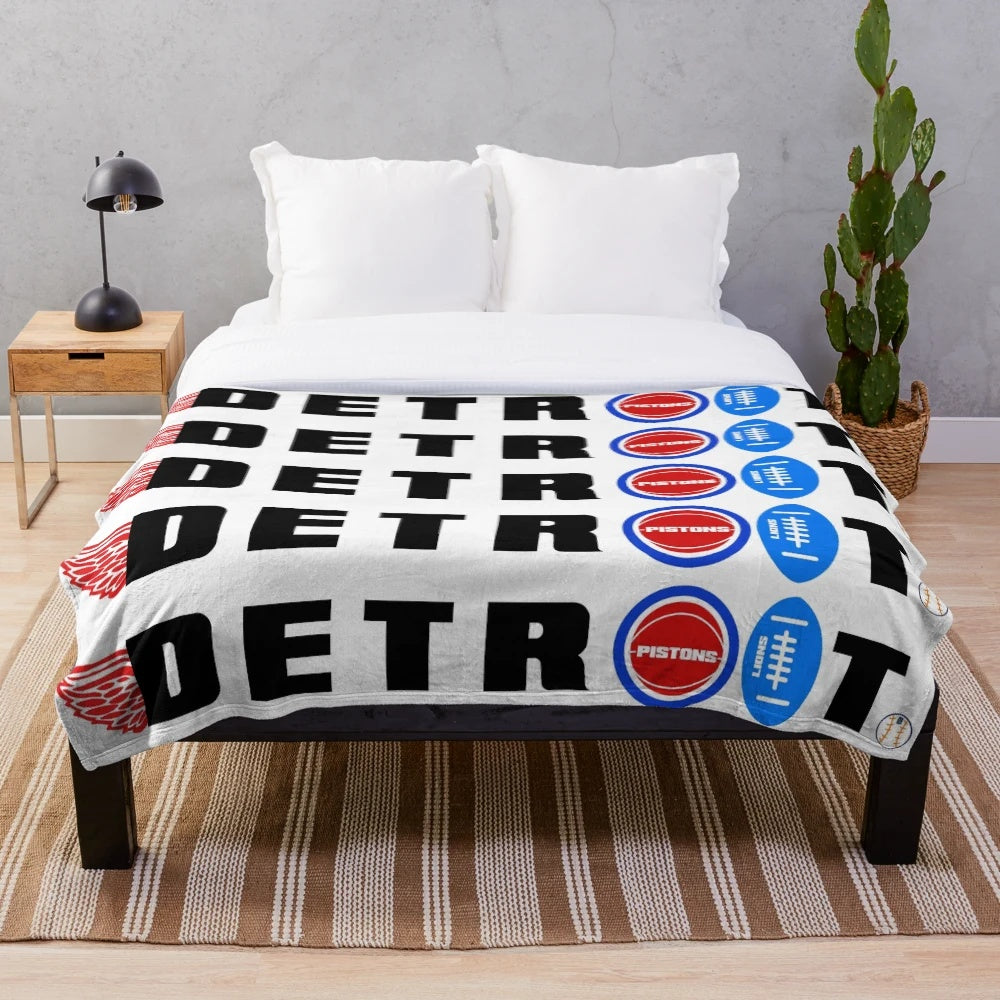 Detroit sports-themed plush blanket