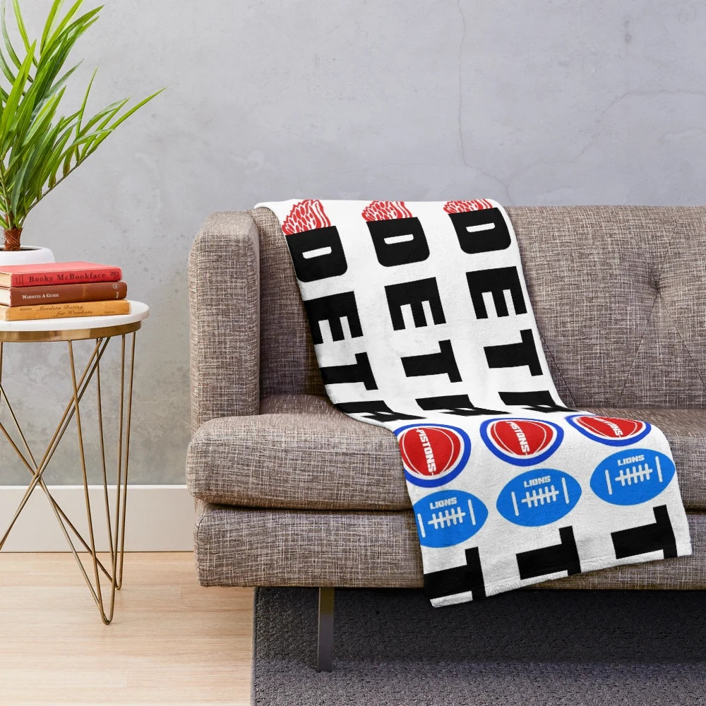 Detroit sports-themed plush blanket