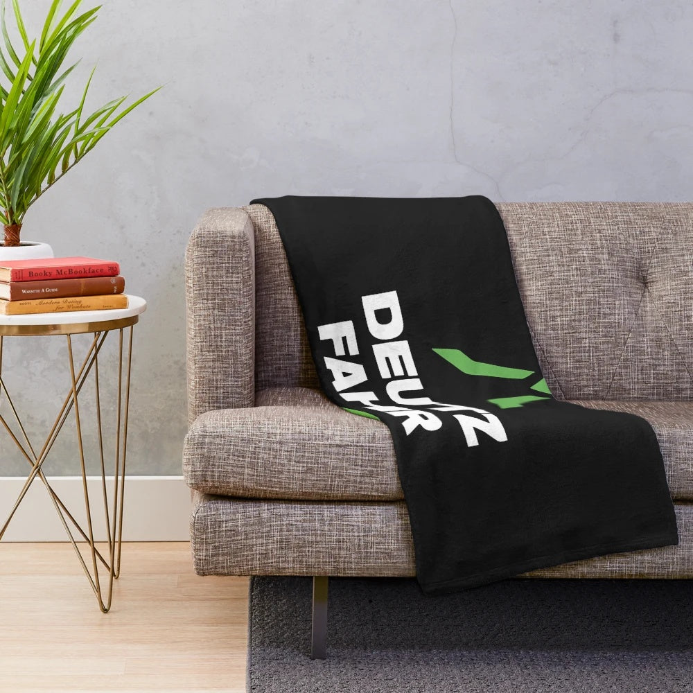 Soft and plush blanket featuring the Deutz Fahr logo, perfect for tractor enthusiasts