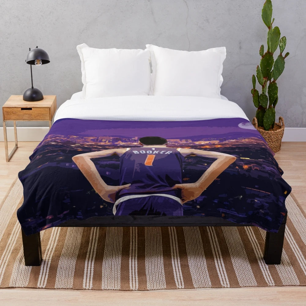 Devin Booker inspired plush blanket for basketball fans