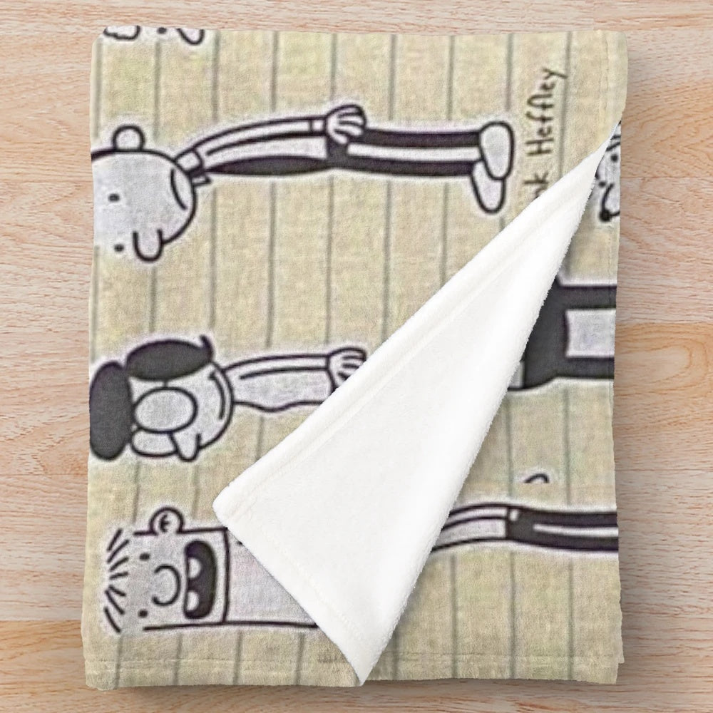 Diary of a Wimpy Kid inspired plush blanket with cast characters