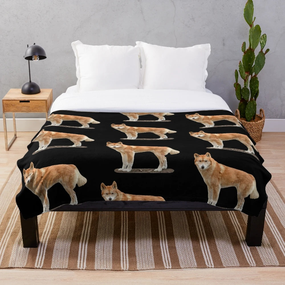 Dingo 4 plush blanket, soft and cuddly native Australian dog