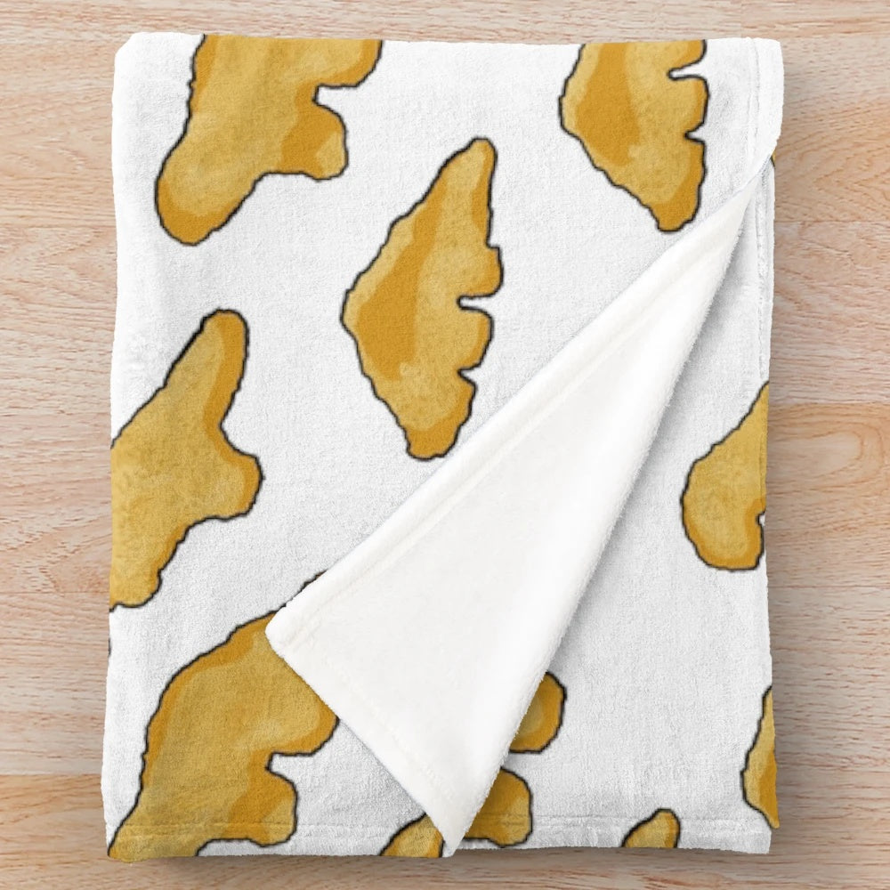 Dino Chicken Nuggets Patterned Plush Blanket