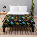 Dinosaur fern pattern plush blanket for Jurassic fans