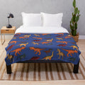 Classic dinosaur print plush blanket for kids and adults