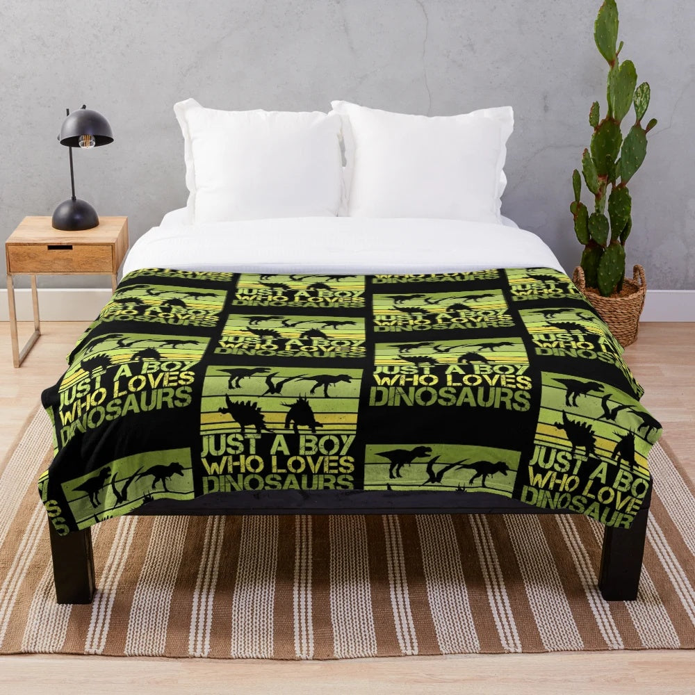 Dinosaur Plush Blanket for Boys