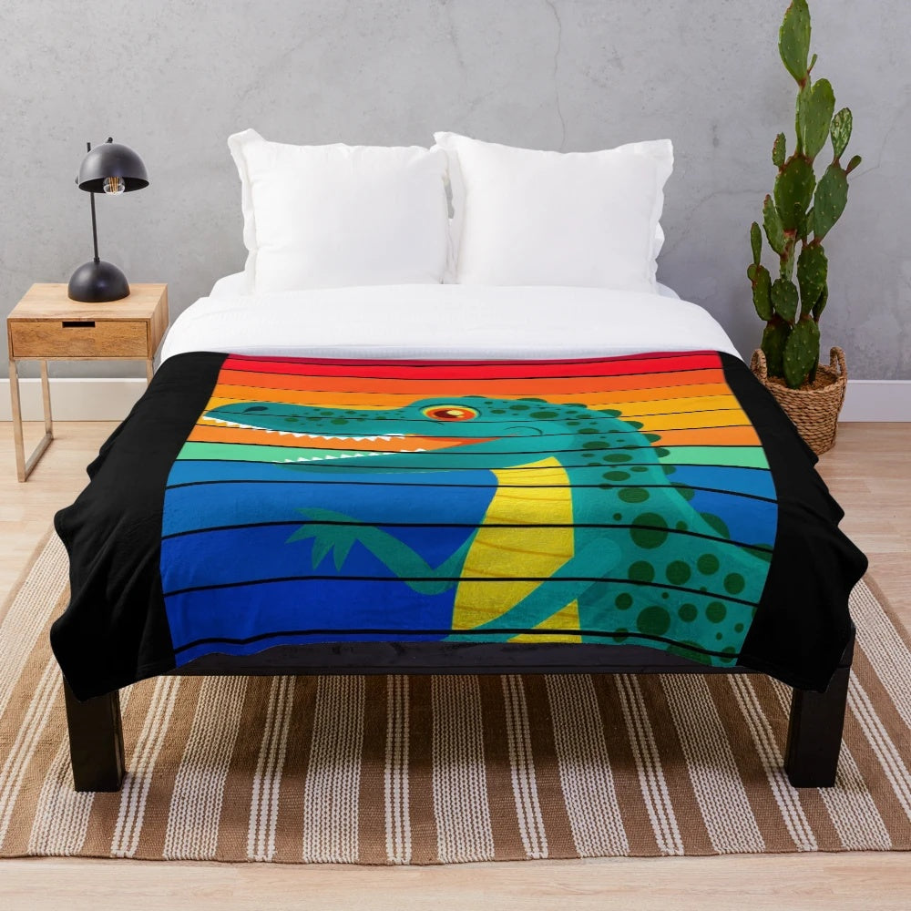 Soft and cuddly dinosaur-themed plush blanket