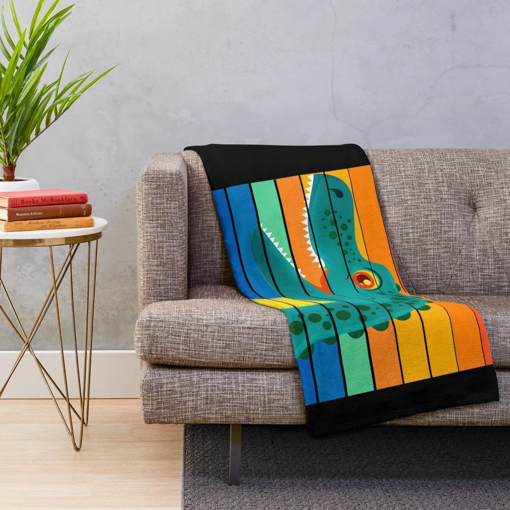 Soft and cuddly dinosaur-themed plush blanket
