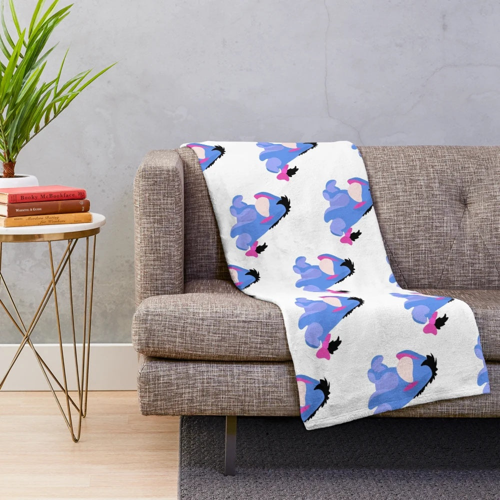 Soft and cuddly sad donkey plush blanket