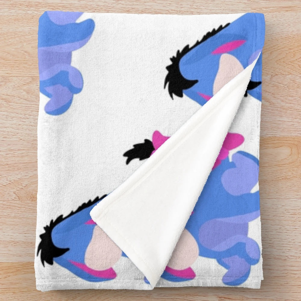 Soft and cuddly sad donkey plush blanket