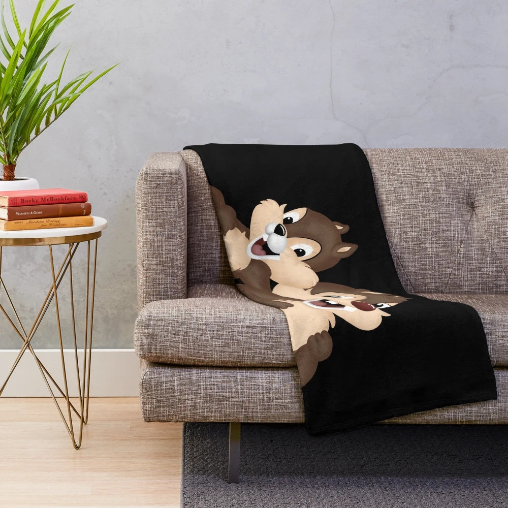 Soft and plush Disney Chip and Dale blanket for cuddles
