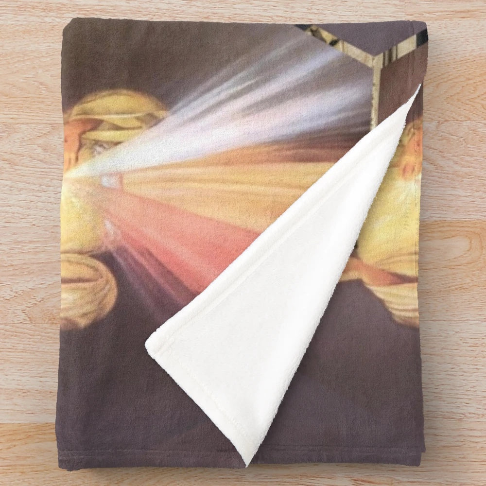 Divine Mercy plush blanket featuring the image of Jesus Christ