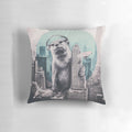 A soft, plush DJ Otter pillow with a whimsical graphic design, perfect for decorating a music-themed space.