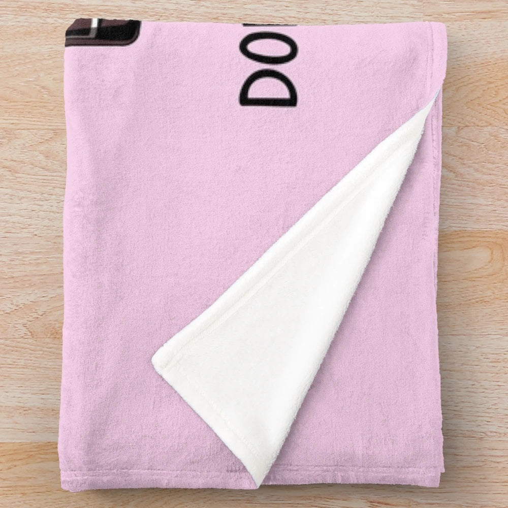 Doberman Pinscher and wine-themed plush blanket for dog lovers