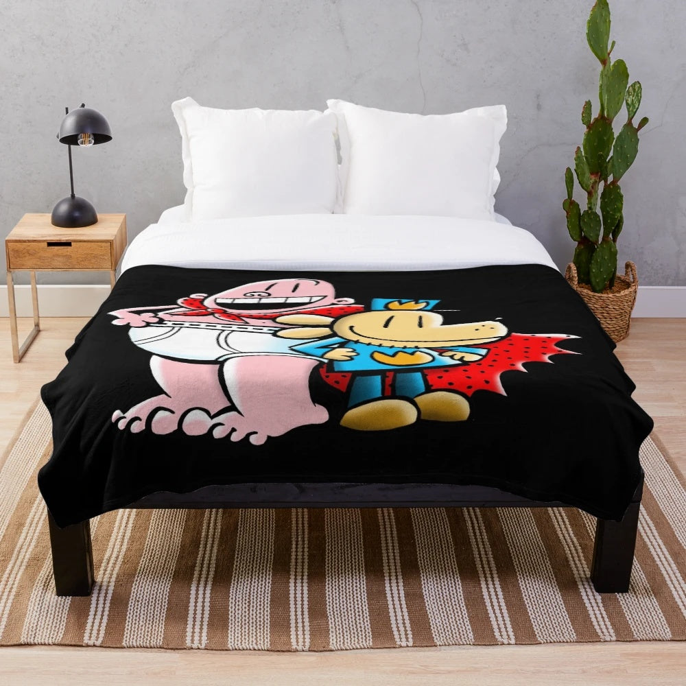 Dog Man inspired plush blanket for children