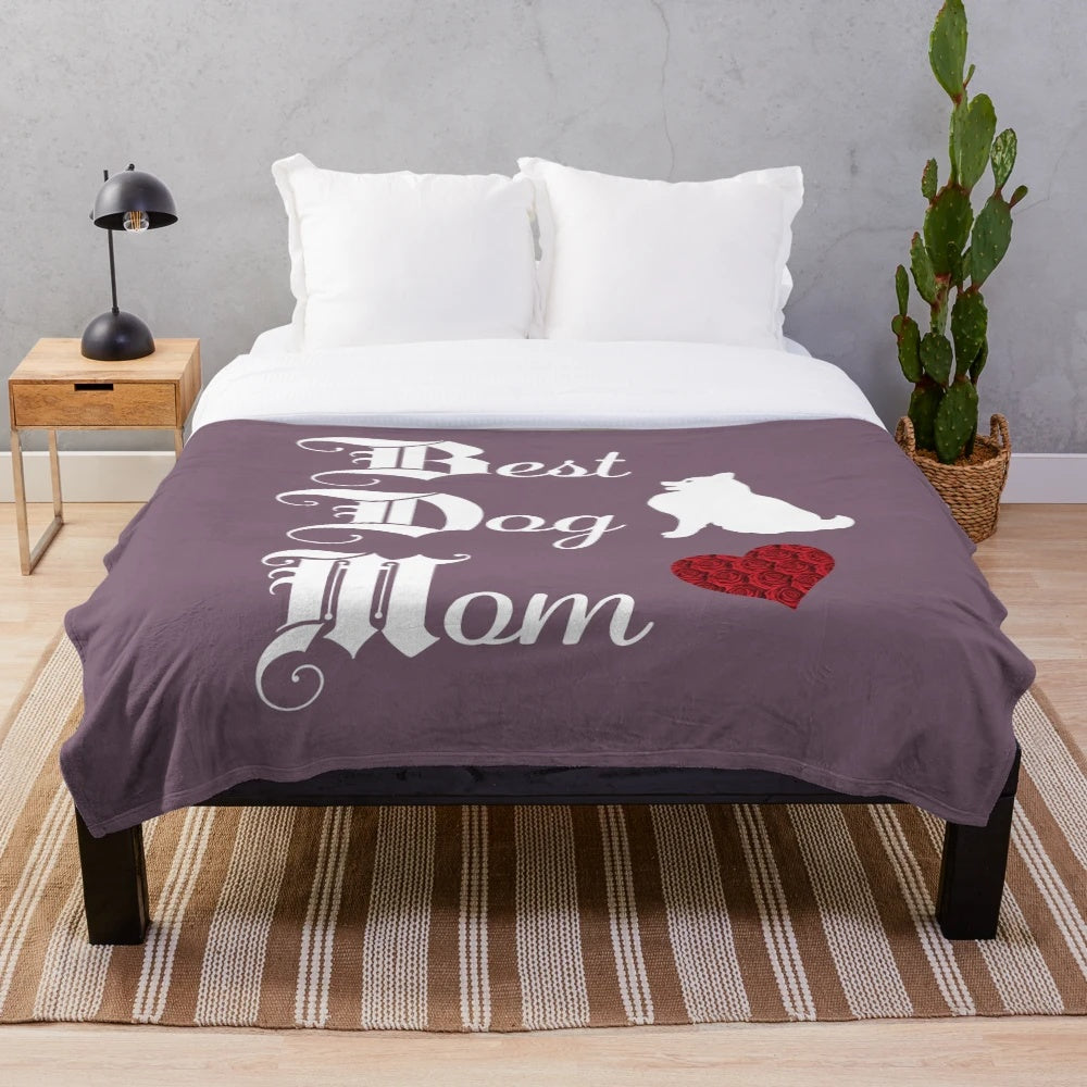 Soft and Cuddly Dog Mom Plush Blanket