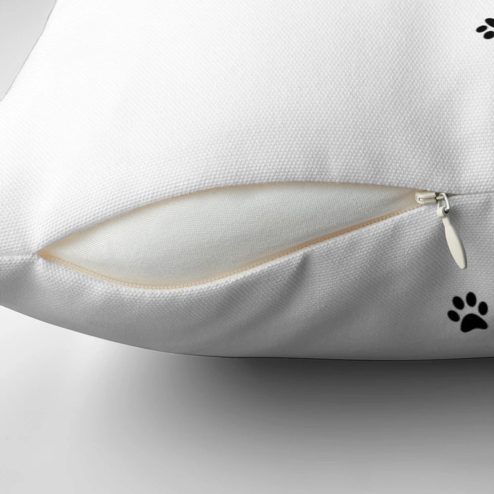 Soft, plush dog paw print decorative pillow for pet owners and dog lovers
