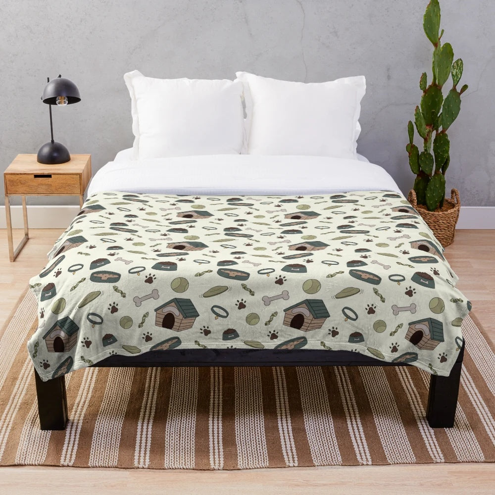 Soft, Fuzzy Dog Plush Blanket for Pets