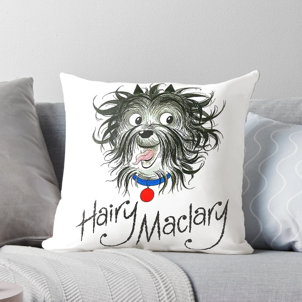 Soft, plush pillow featuring the beloved dog character Hairy Maclary from the children's books.