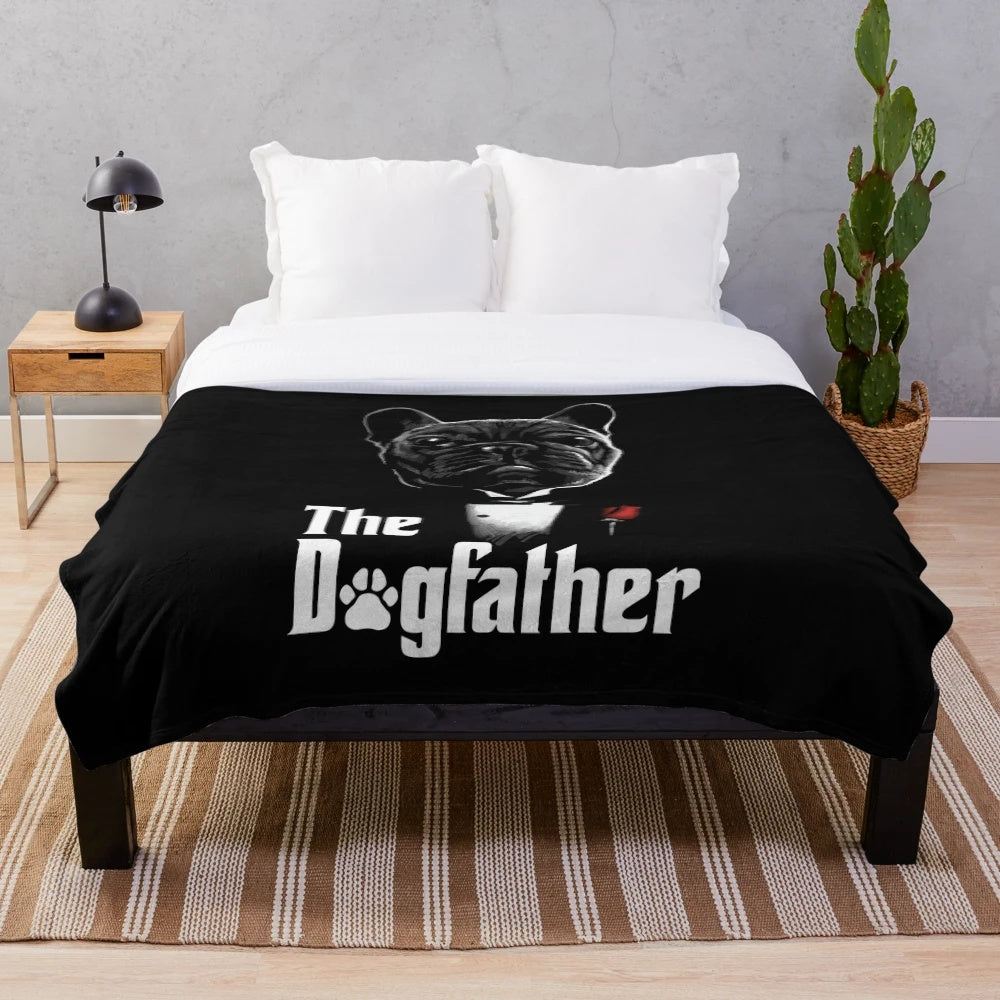 Soft and cuddly dogfather-themed plush blanket