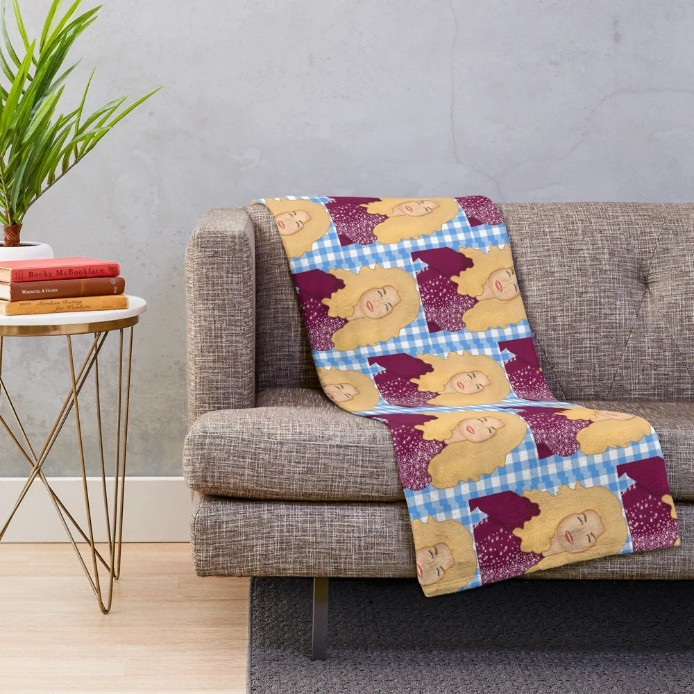 Dolly Parton inspired plush blanket in soft, comfortable fabric