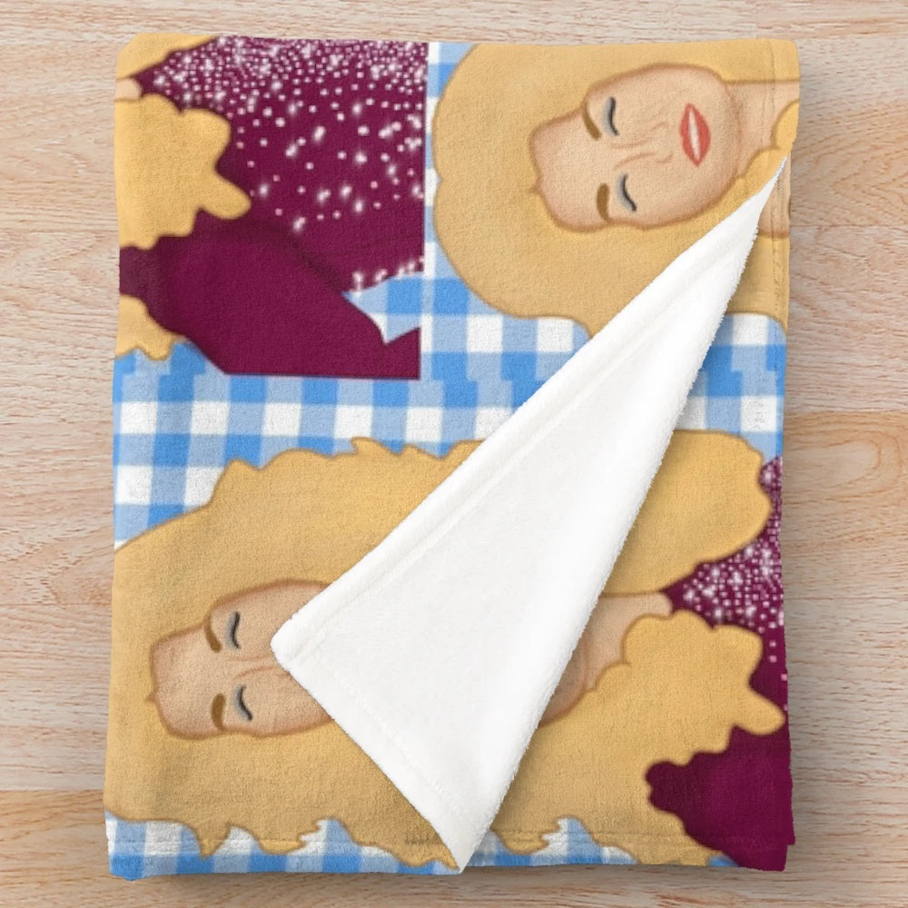 Dolly Parton inspired plush blanket in soft, comfortable fabric
