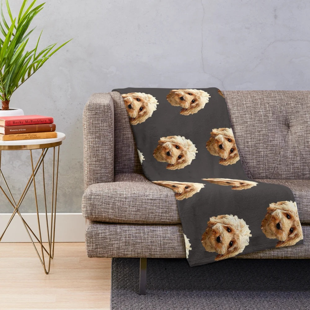 Soft, plush blanket featuring adorable cavapoo, cockapoo, and other doodle dog breeds