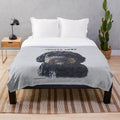 Black doodle dog plush blanket
