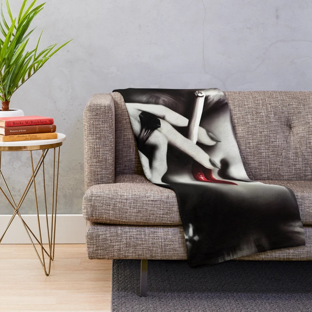 Double Indemnity plush blanket featuring classic film noir design