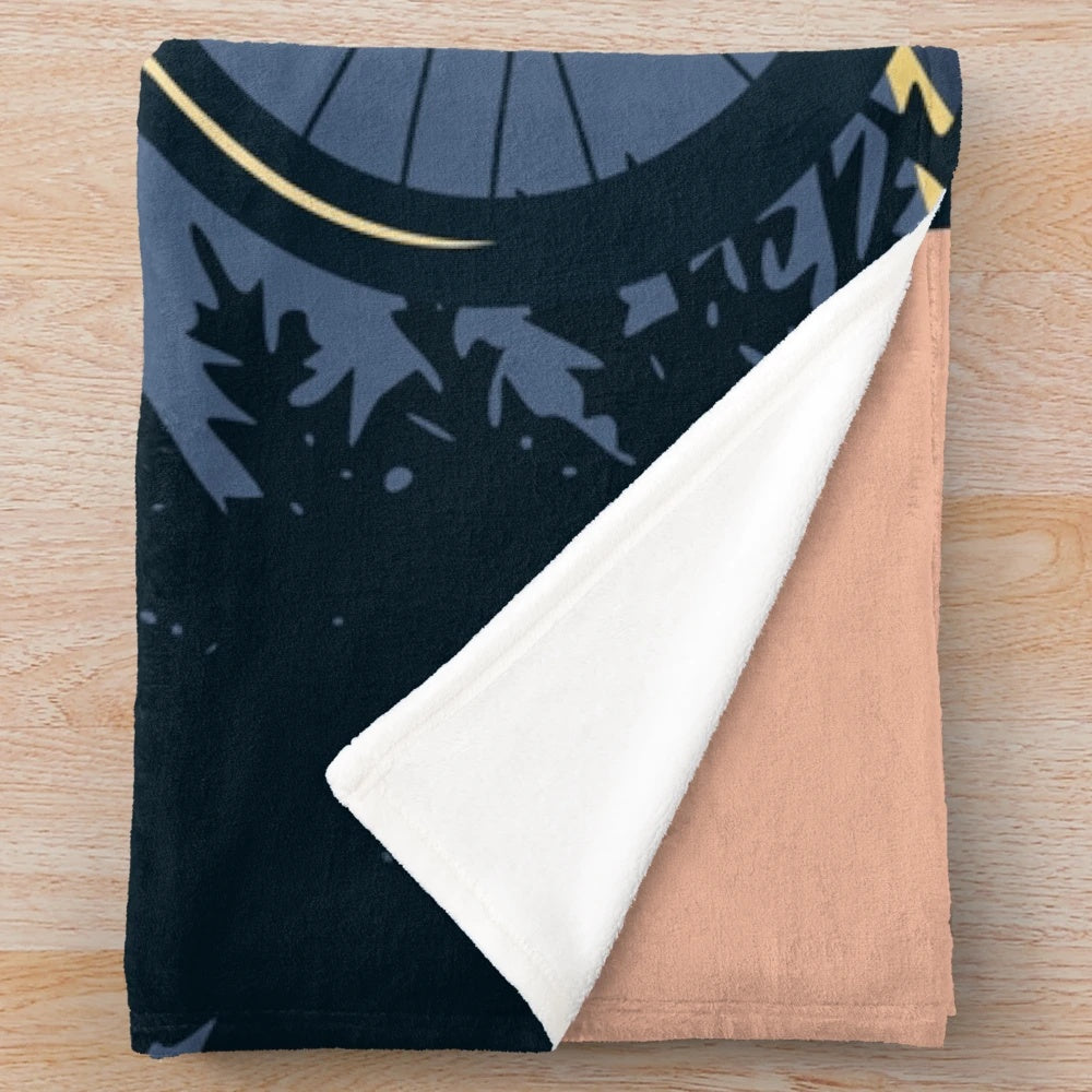 Downhill mountain biking plush blanket