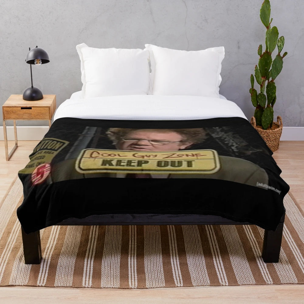 Dr. Steve Brule inspired plush blanket with colorful design