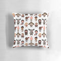 Dragon Age Inquisition themed pillow featuring characters Dorian, Solas, Iron Bull, and more