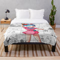Bulma from Dragon Ball Z anime on a plush blanket