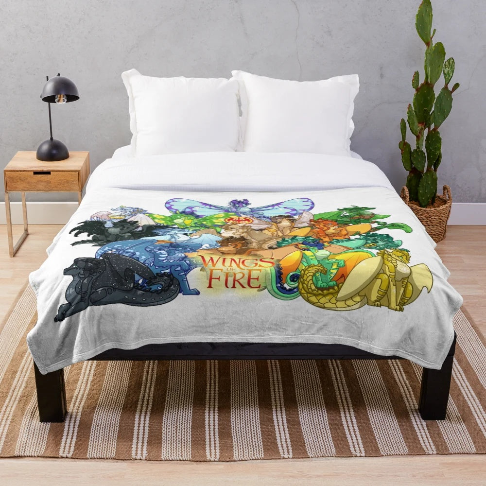 Wings of Fire inspired plush blanket with fantasy dragon design