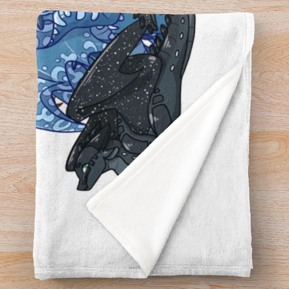 Wings of Fire inspired plush blanket with fantasy dragon design