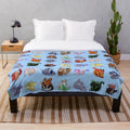 Soft and plush blue dragon pattern blanket