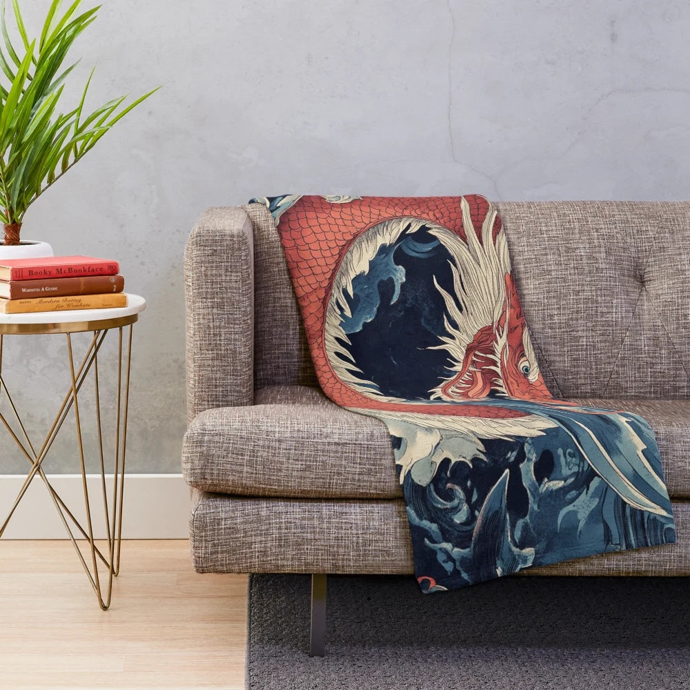 A cozy and plush dragon-themed blanket that celebrates Asian culture and mythology.