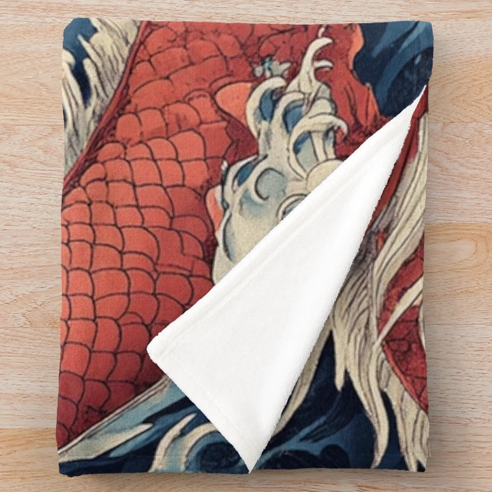 A cozy and plush dragon-themed blanket that celebrates Asian culture and mythology.