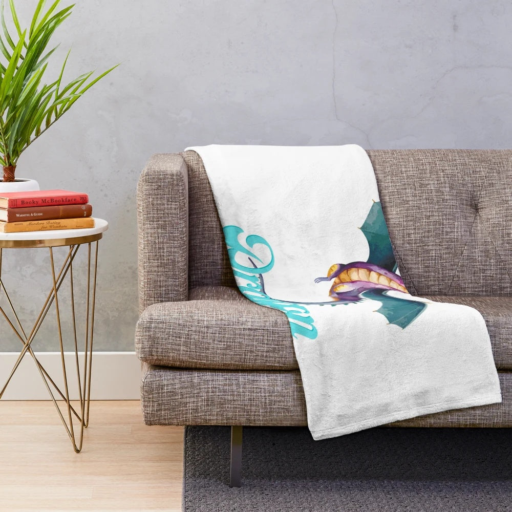 Soft, plush blanket featuring a detailed dragon design