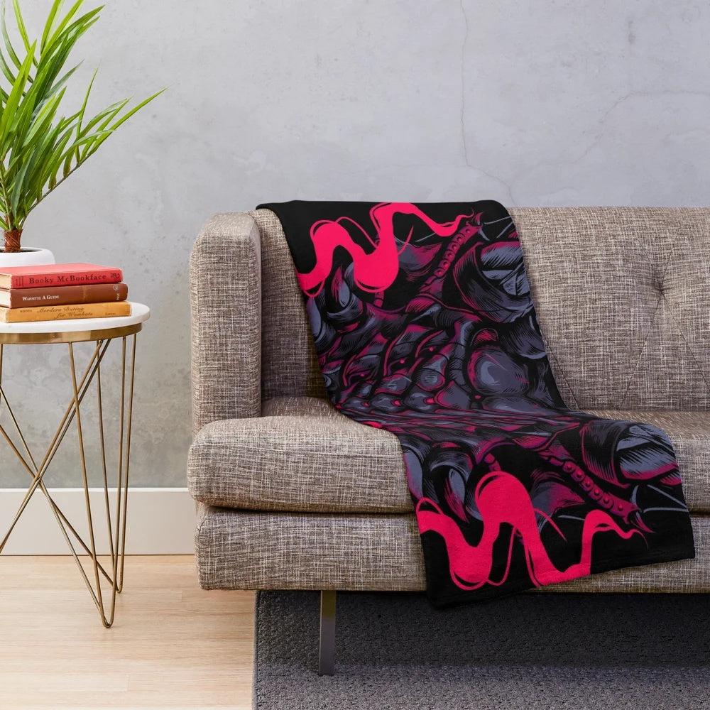 Dragon plush blanket with soft, warm fabric