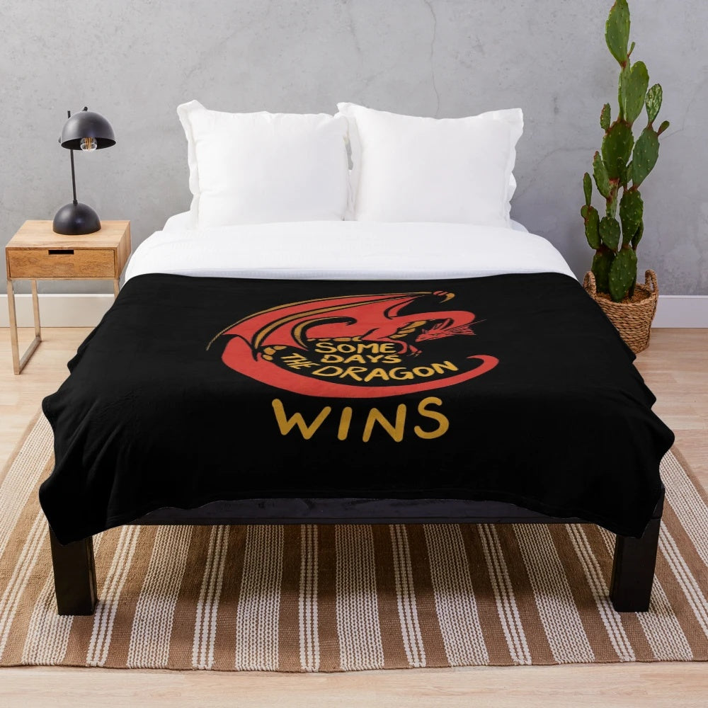 Red dragon plush blanket for fantasy and mythical creature lovers