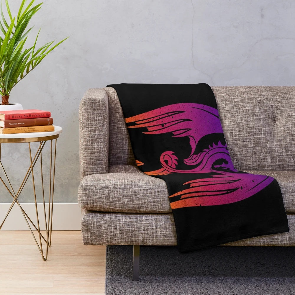 Soft, plush dragon-themed blanket for a cozy, fantasy-inspired bedroom