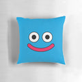 A soft, plush pillow shaped like a Dragon Quest slime character, perfect for video game fans.