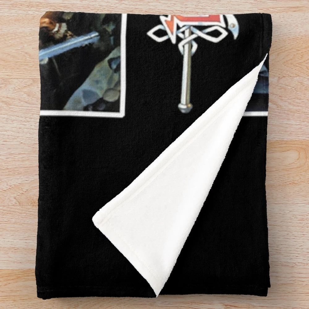 Dragonlance inspired plush blanket with classic fantasy design