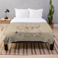 Dragonriders of Pern inspired plush blanket with beige background