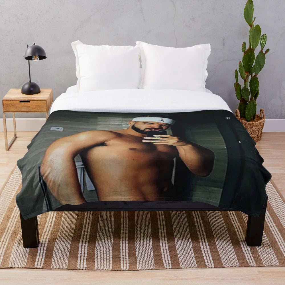 Drake-inspired plush blanket for music enthusiasts